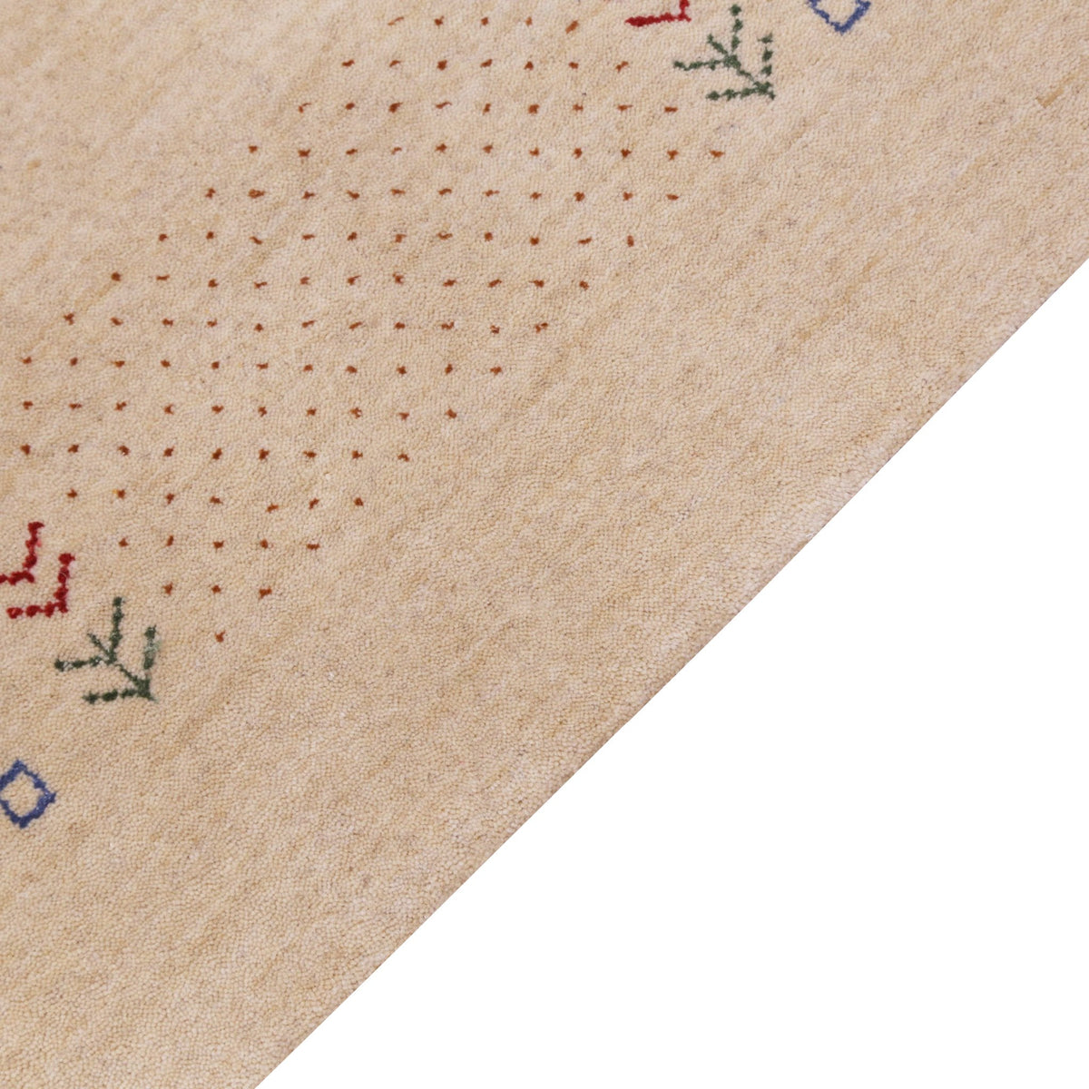 Beige Tribal Center Medallion Hand Loomed Wool Area Rug.