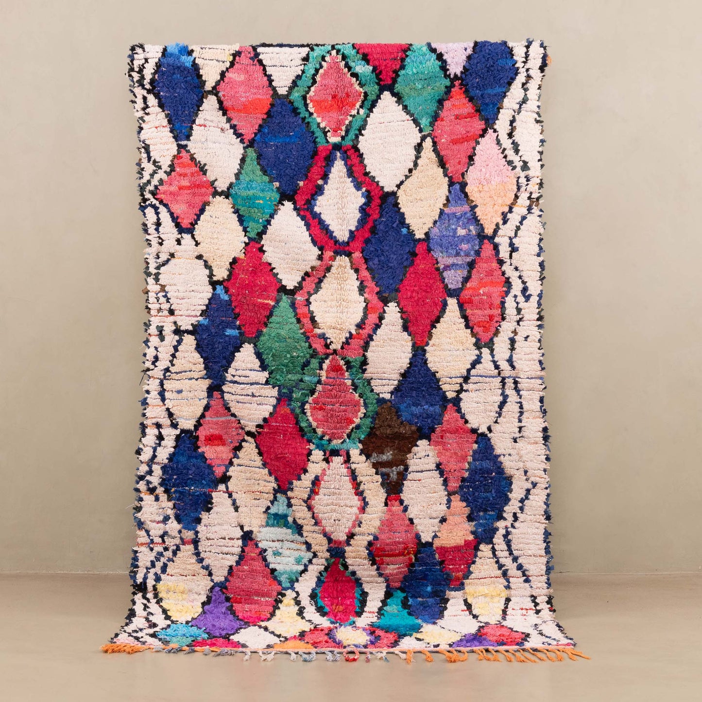 Fatma - vintage boucherouite rug 4.1x7.1 ft | 124x216 cm