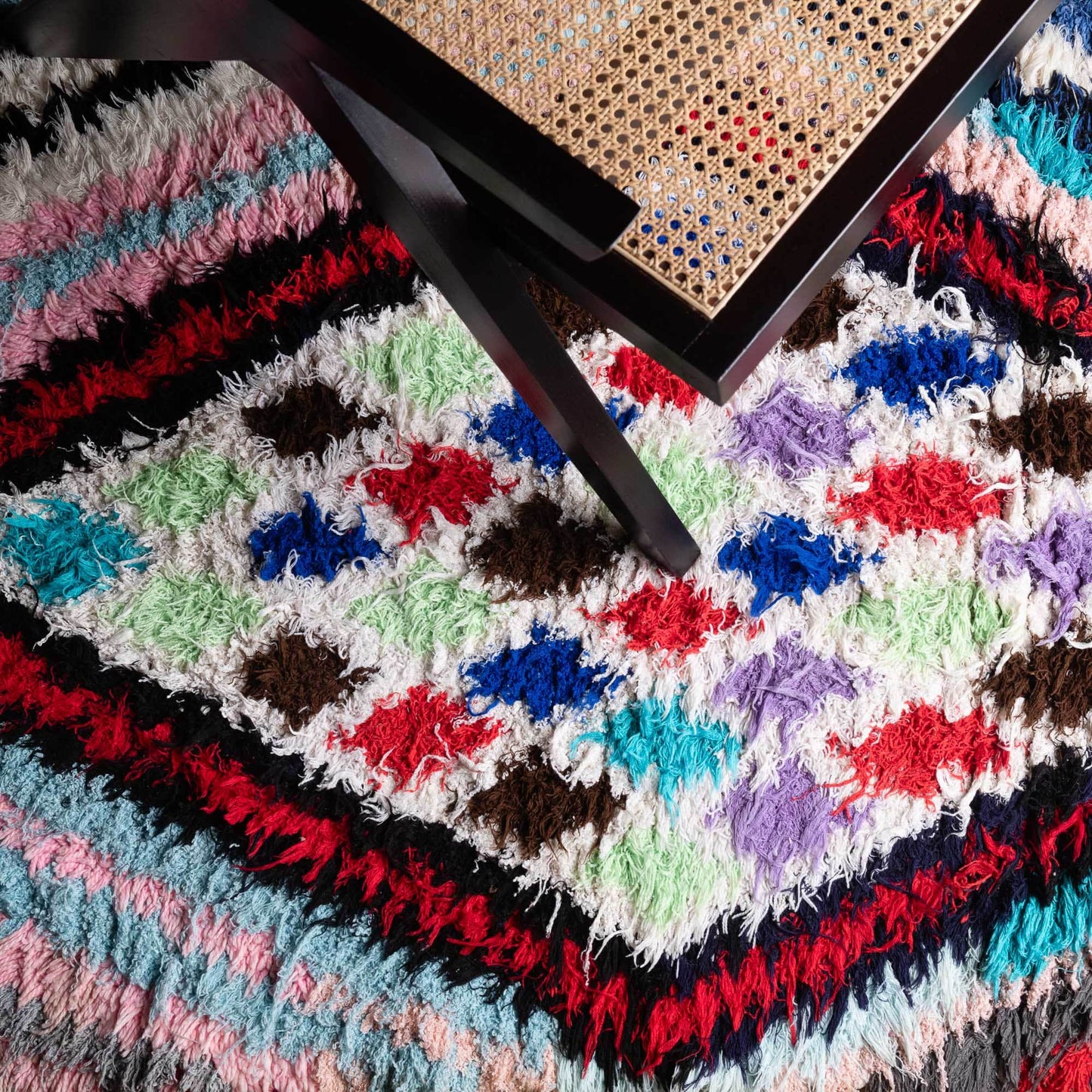 Benisouk boucherouite rug Mariam - vintage boucherouite rug 2.9x7.2 ft | 88x220 cm Mariam - vintage boucherouite rug 2.9x7.2 ft | 88x220 cm