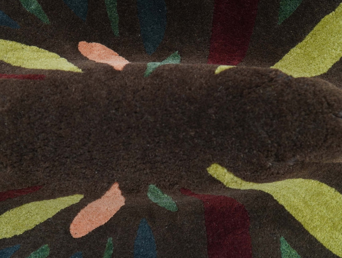 Butterfly Brown Hand Tufted 2x3 Wool Area Rug.