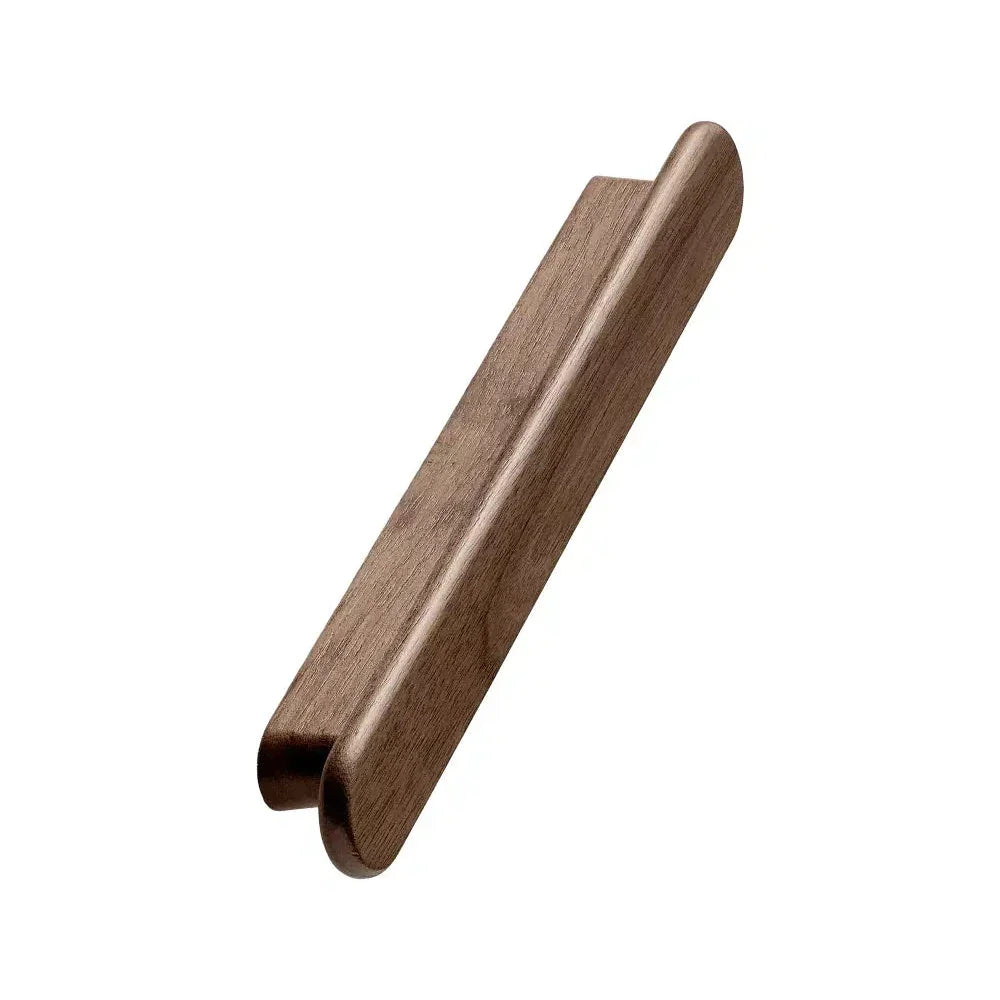 Walnut Lacquered Wood "Classis" Cabinet Knob and Drawer Pull.