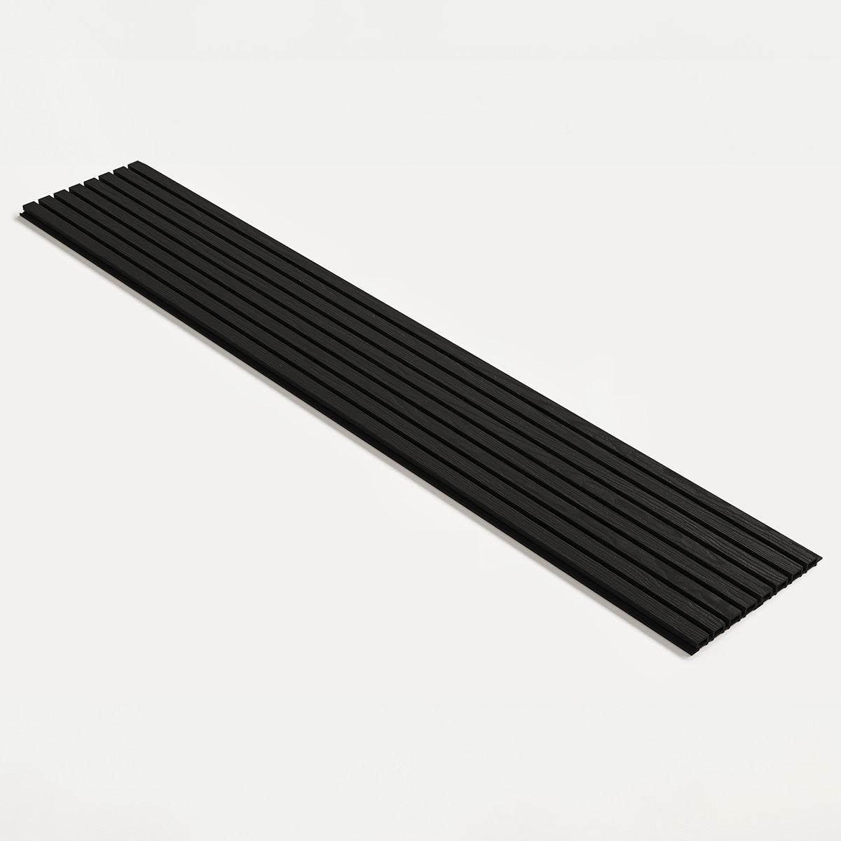 Exterior Wood-Look Composite Slat Panels.