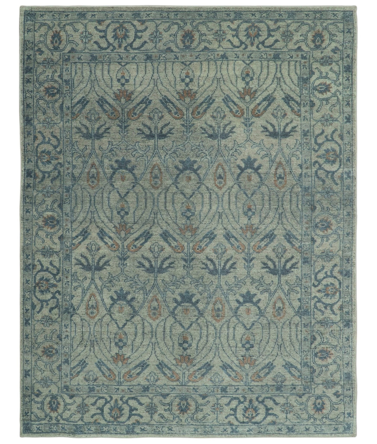 Custom Made Antique Style Gray, Taupe and Gray Traditional Design wool Rug.