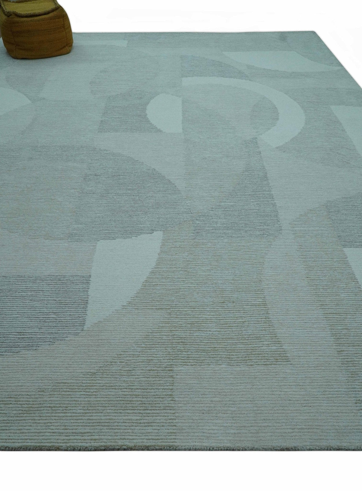 Custom Made Ivory, Gray and Beige Modern Contemporary Hand Tufted wool rug.