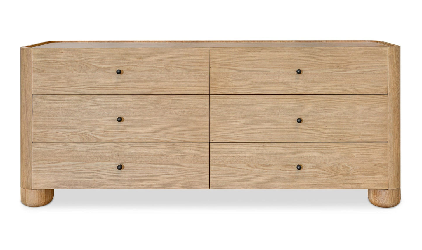 Moe's Home Collection Dressers Gibson 6 Drawer Dresser Natural Gibson 6 Drawer Dresser Natural