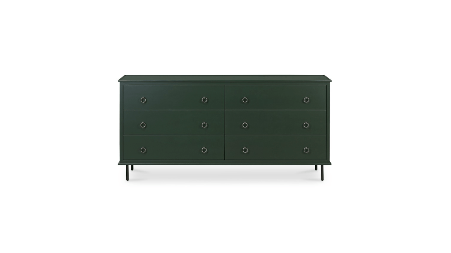 Reagan - 6 Drawer Dresser - Deep Green Reagan - 6 Drawer Dresser - Deep Green