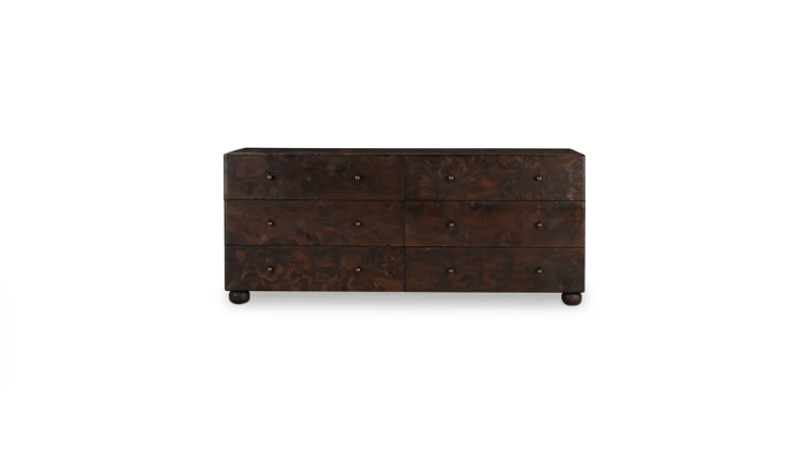sachin and babi light blue dress Wood Dresser with Six Drawers, Brown, 140cm x 75cm x 40cm – Spanroomes main image 1