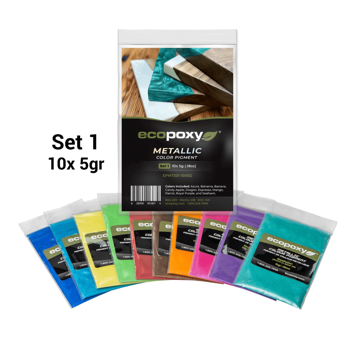 The Carpentry Shop Co. EcoPoxy Metallic Color Pigments Sets - Set 1 EcoPoxy Metallic Color Pigments Sets - Set 1