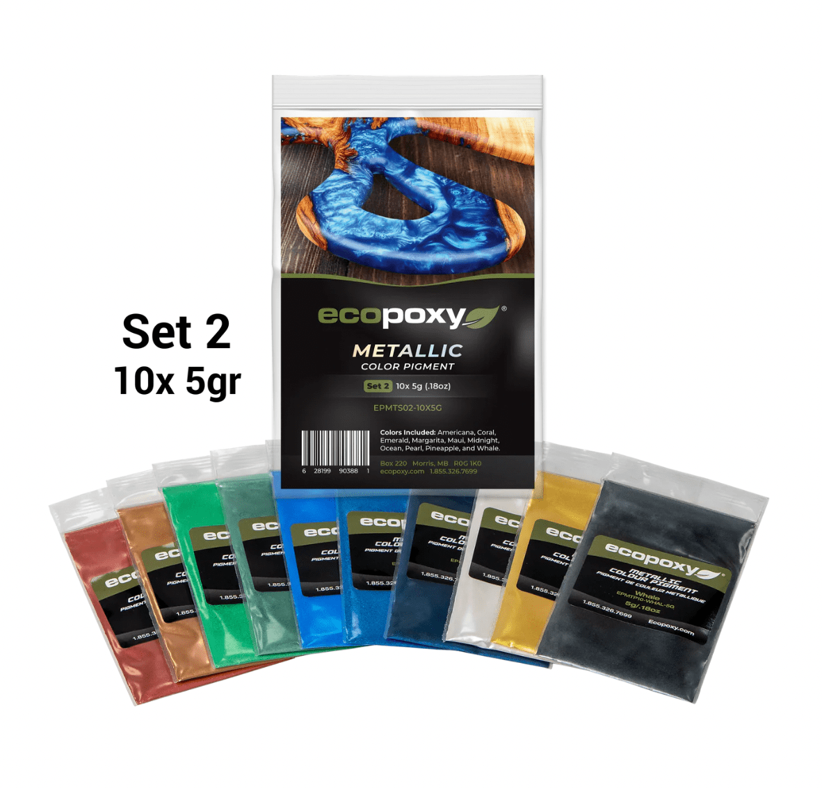 The Carpentry Shop Co. EcoPoxy Metallic Color Pigments Sets - Set 2 EcoPoxy Metallic Color Pigments Sets - Set 2