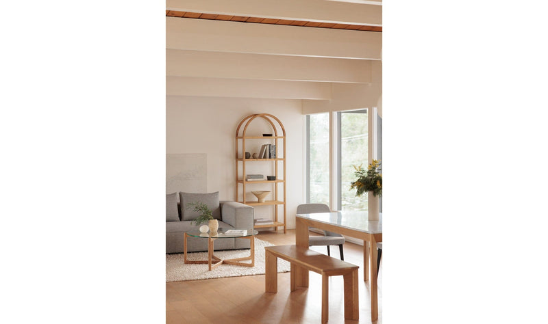 Moe's EERO BOOKCASE Organic Bookshelf Slab with Glass Shelves