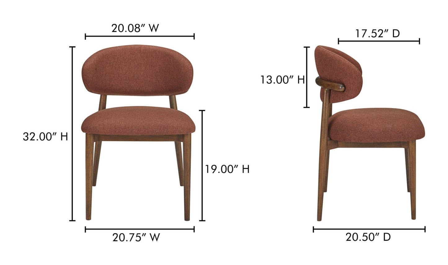 Moe's Home Collection Ellie Dining Chair Rust Ellie Dining Chair Rust