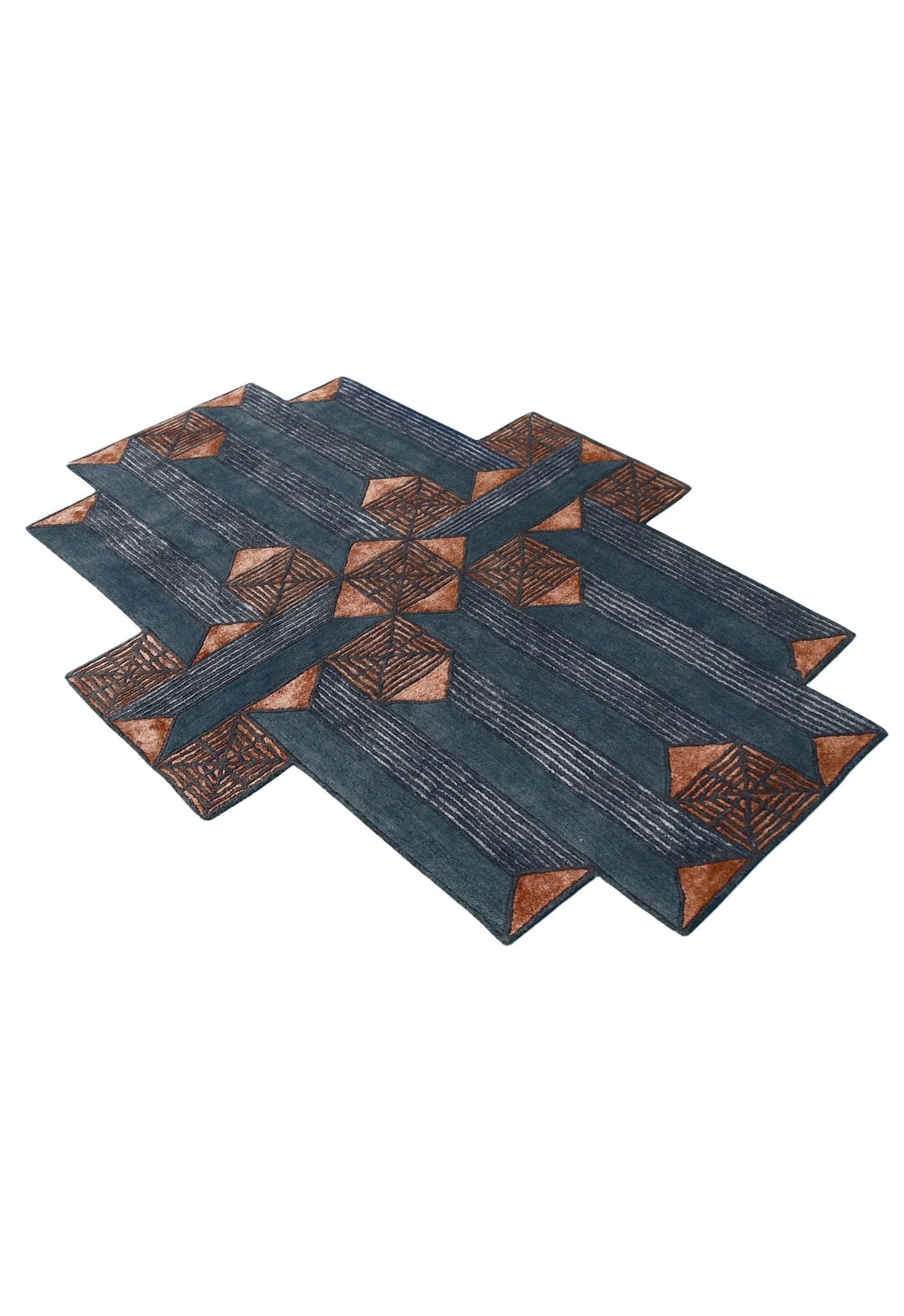 Empress Modern Geometrical Style Gray Hand Tufted 5x8 Wool Rug