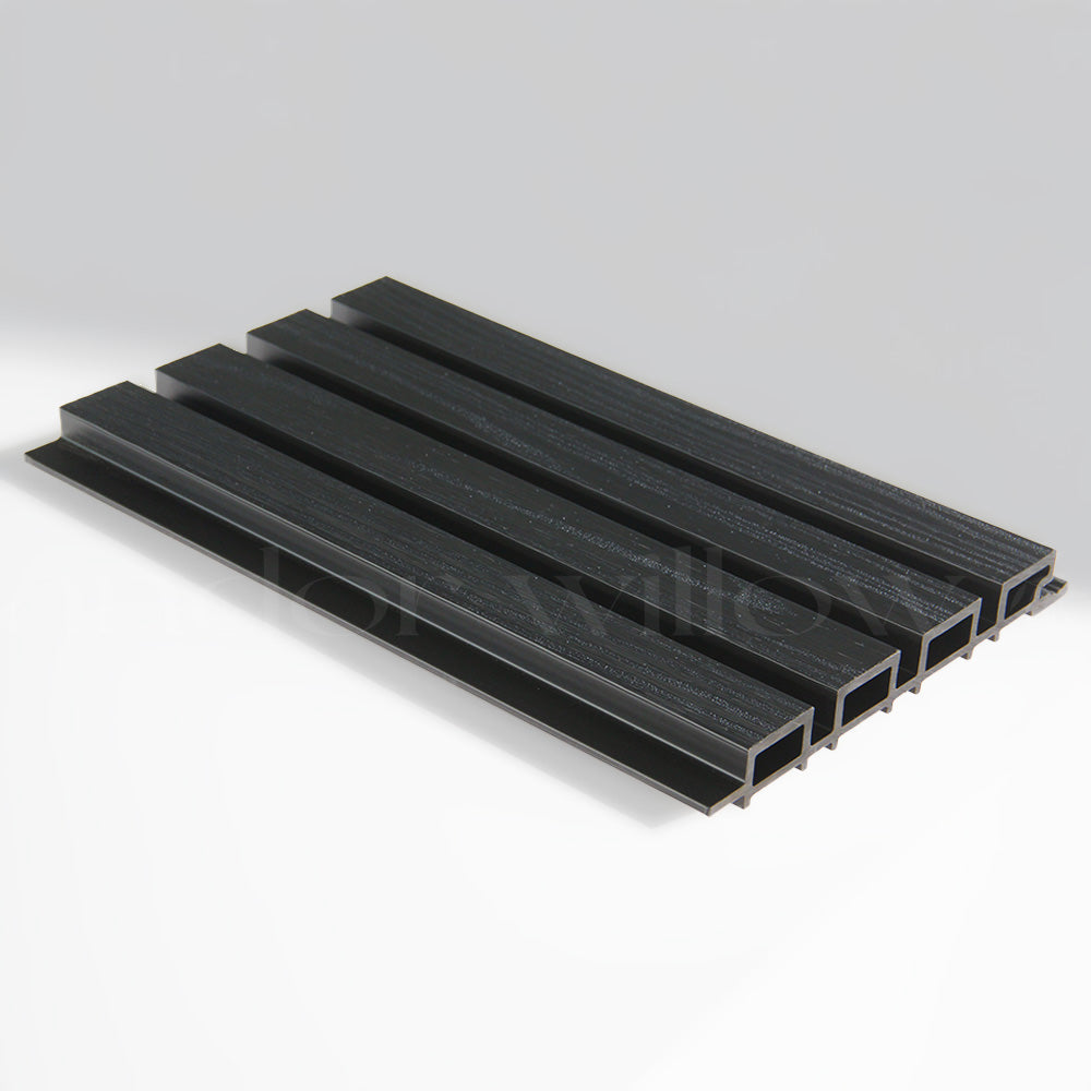 Exterior Wood-Look Composite Slat Panel Samples.