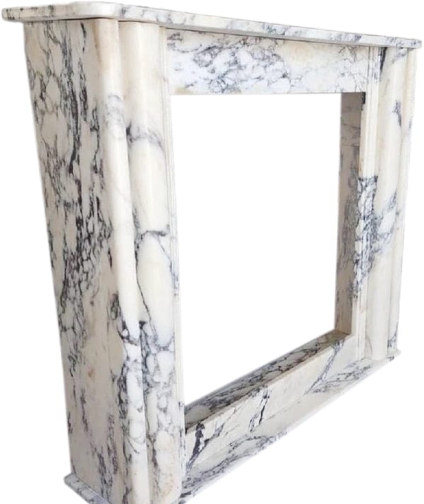 Villohome | Online Flooring Shop Fireplaces Marble / (L)54" (H)45" (D)8" / Polished Calacatta Viola Marble Hand-carved Fireplace Mantel Polished (L)54" (H)45" (D)8" Calacatta Viola Marble Hand-carved Fireplace Mantel Polished (L)54" (H)45" (D)8"