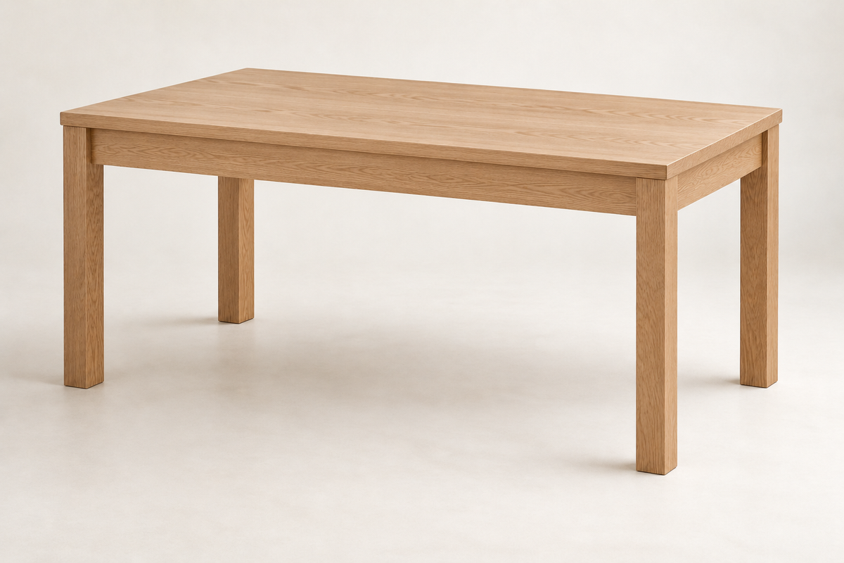 The Frame Desk finished back in natural plain-sawn white oak, design render