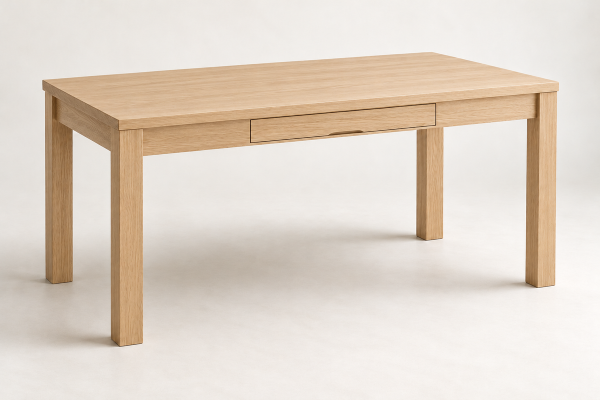 The Frame Desk natural rift-cut white oak, design render