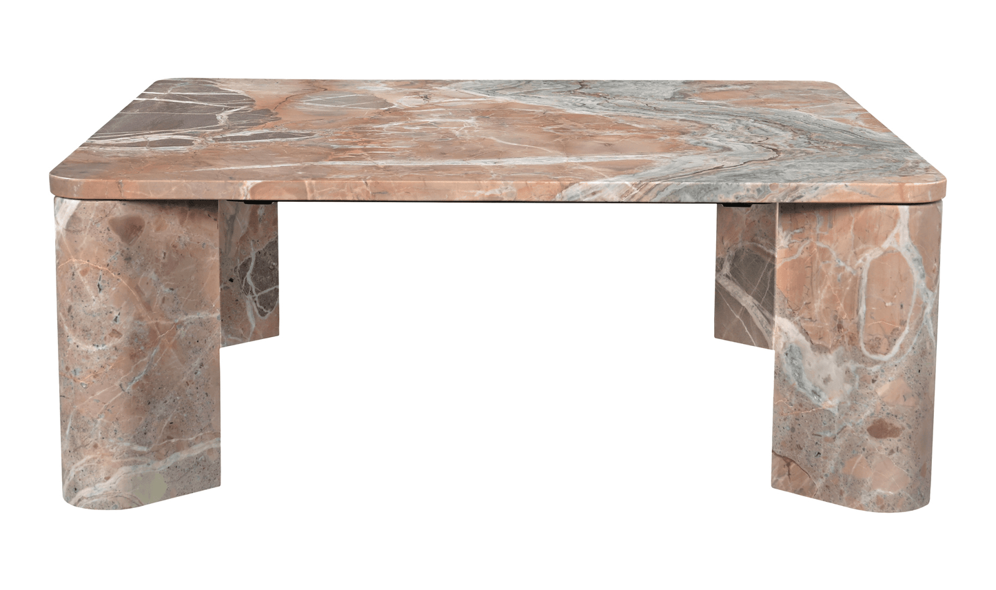 Moe's Home Collection Furniture Segment Coffee Table Orange Levante Marble Segment Coffee Table Orange Levante Marble