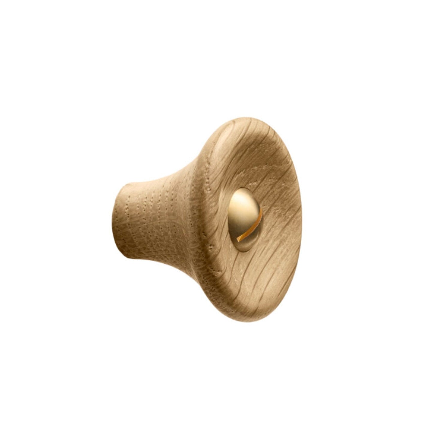 Oak, Walnut, Black Brass "Recta" Round Cabinet Knobs