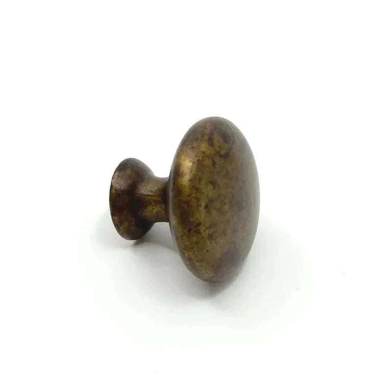 Round "Capri" Worn Brass Cabinet Knob