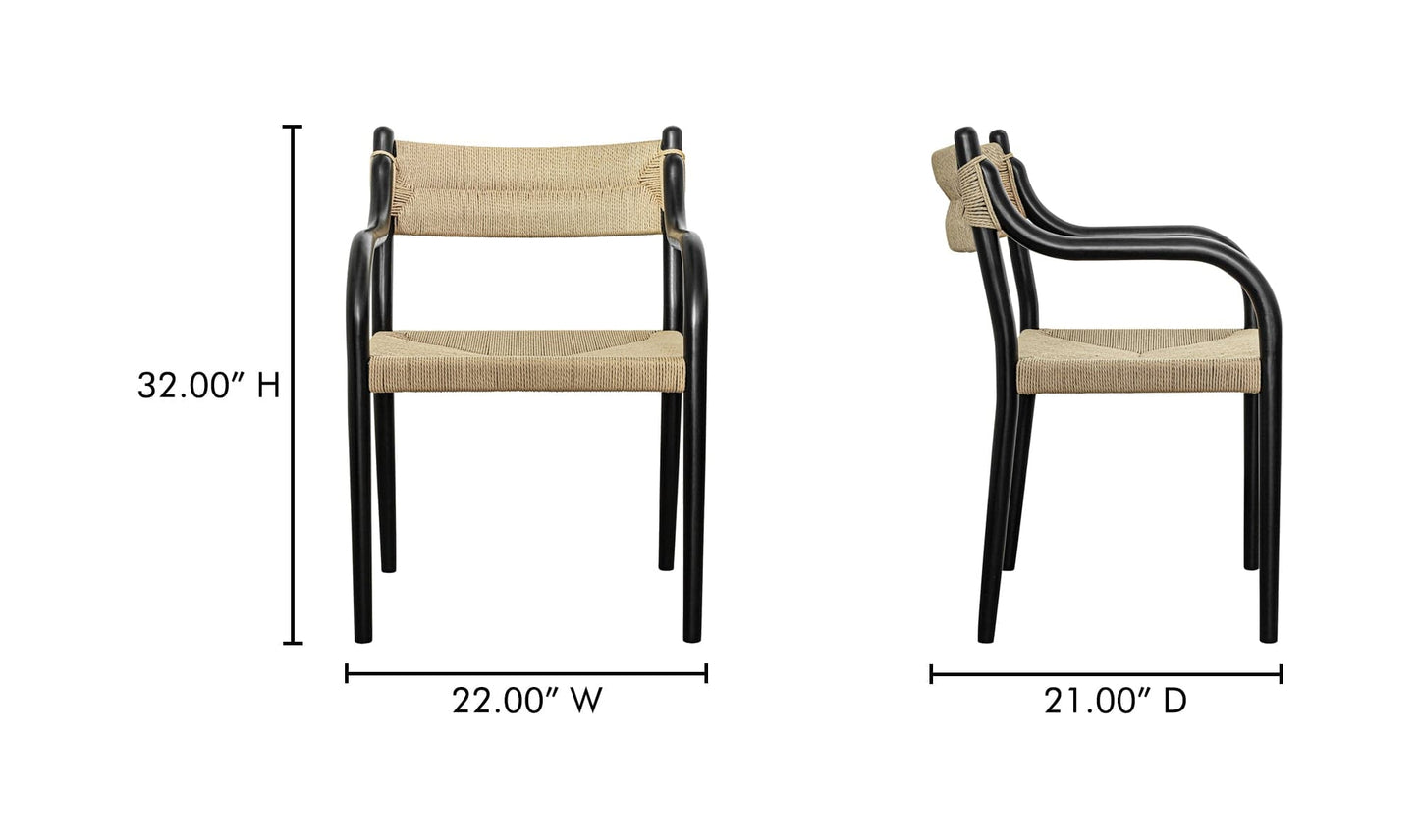 Moe's Home Collection Kenny Dining Chair Black Kenny Dining Chair Black