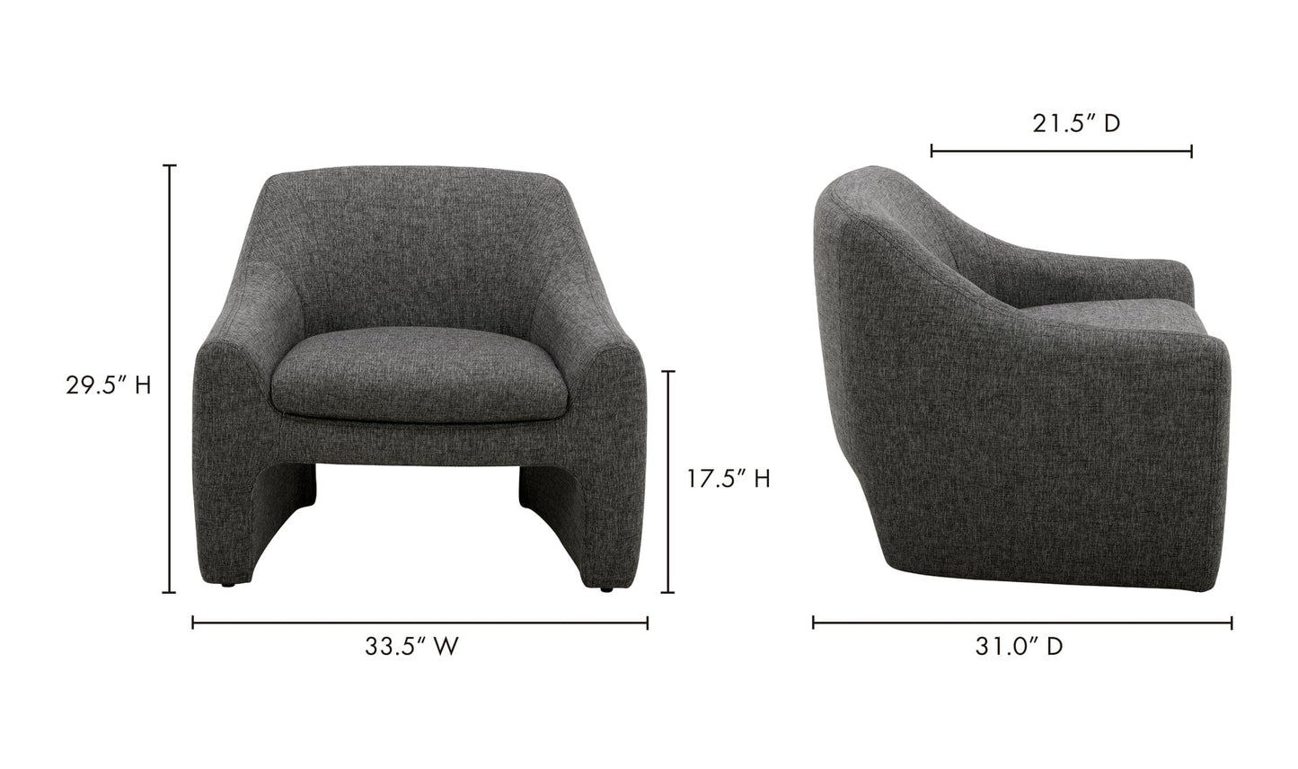 Moe's Home Collection Lounge Chairs Kenzie Accent Chair Shadowed Grey Kenzie Accent Chair Shadowed Grey