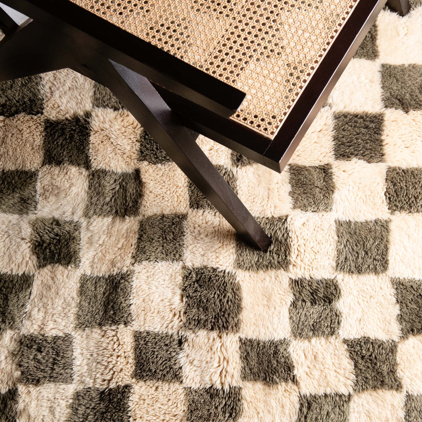 Benisouk mrirt rug Checkered Garden - Luxury Shag Moroccan Rug Checkered Garden - Luxury Shag Moroccan Rug