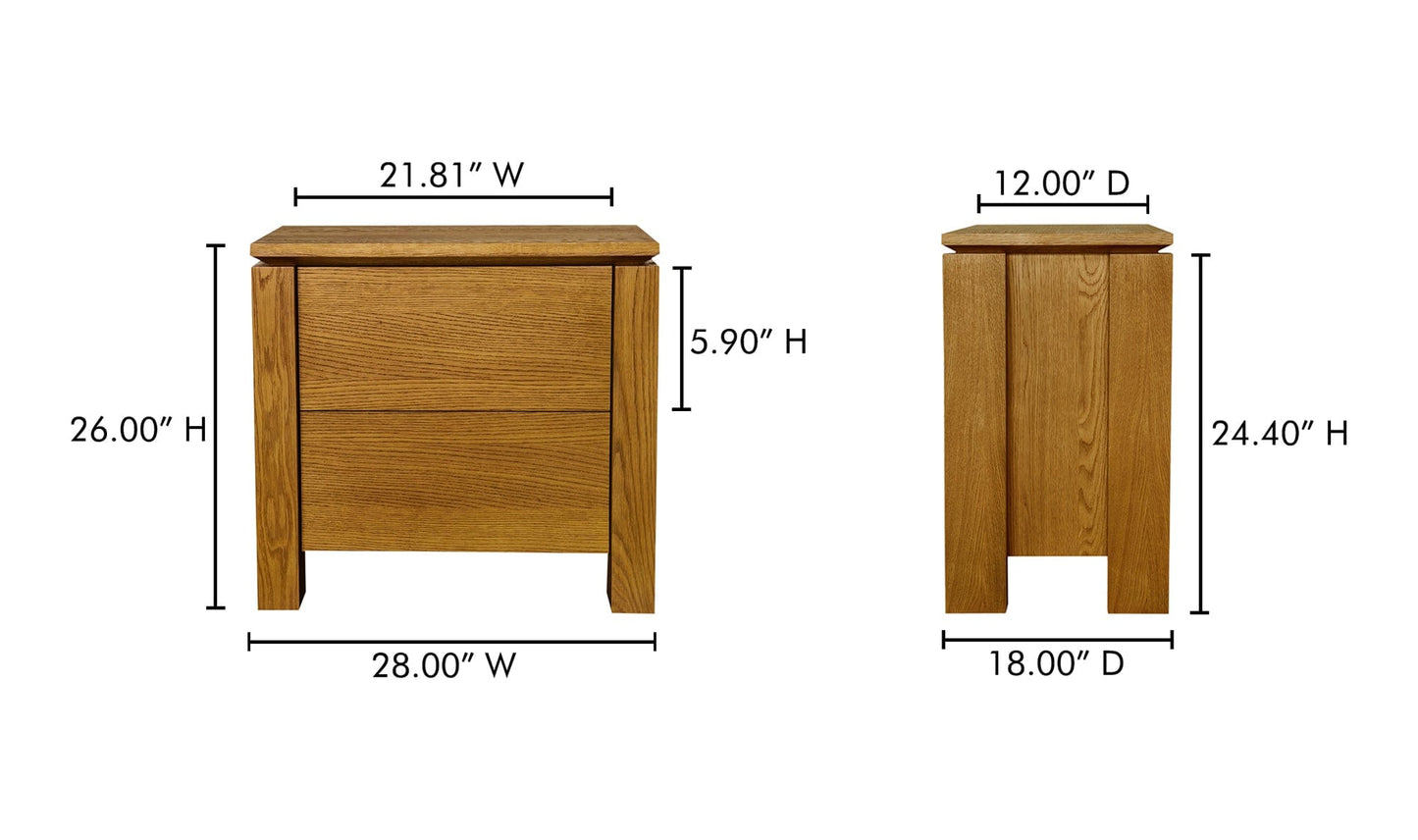 Moe's Home Collection Nightstands Brook Nightstand Country Oak Brook Nightstand Country Oak