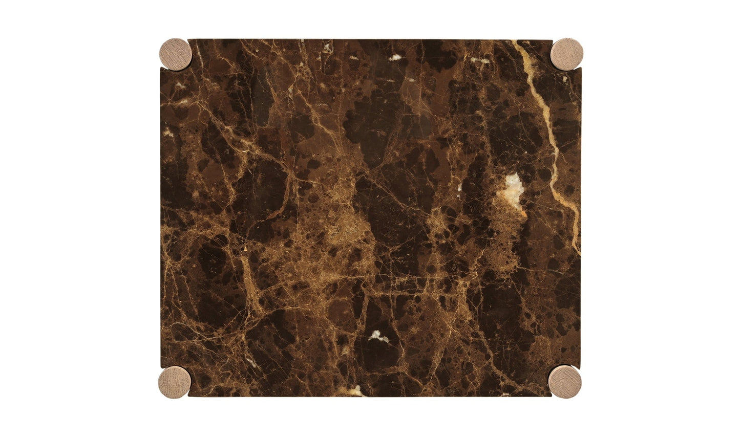 Moe's Home Collection Nightstands Elio Nightstand Dark Emperador Marble Elio Nightstand Dark Emperador Marble