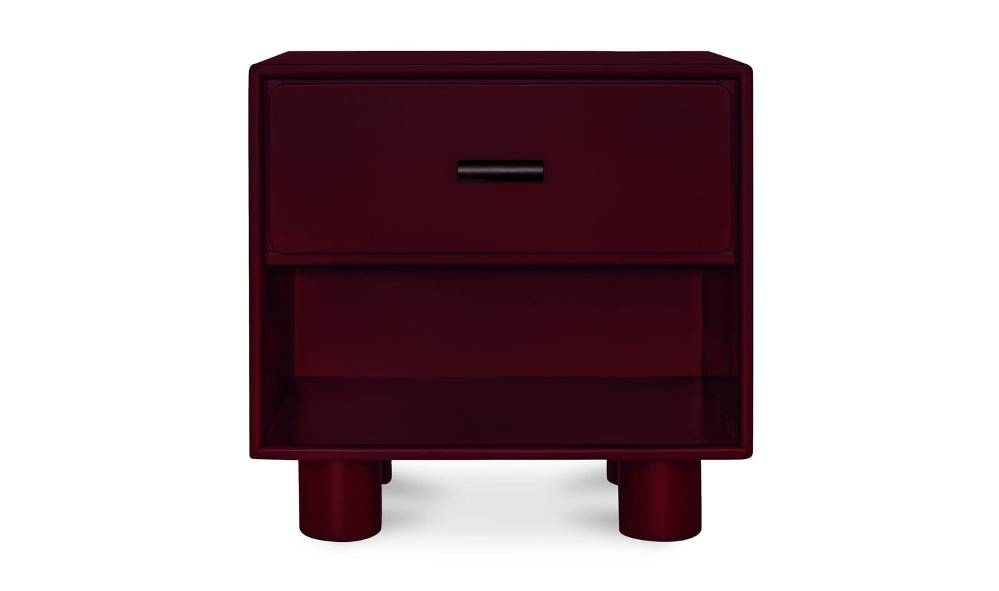 Moe's Home Collection Nightstands Jolene Nightstand Deep Red Jolene Nightstand Deep Red