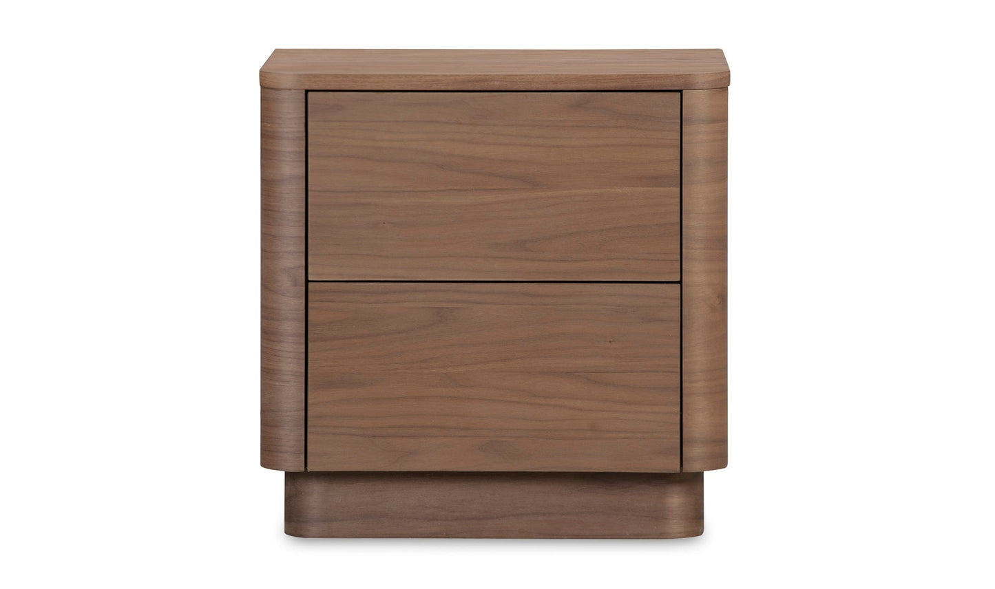 Moe's Home Collection Nightstands Round Off Tall Nightstand Walnut Brown Large Round Off Tall Nightstand Walnut Brown Large