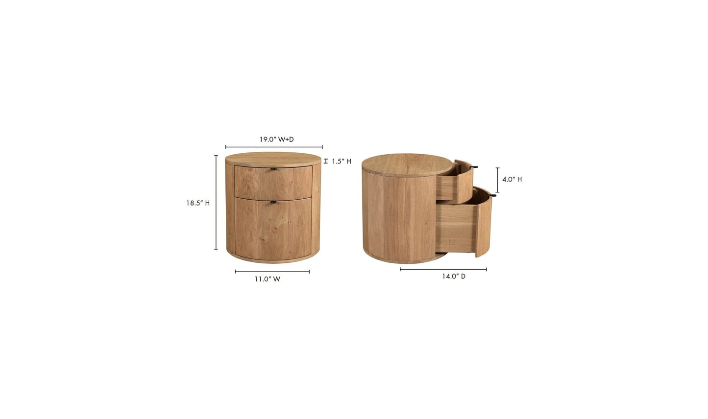 Moe's Home Collection Nightstands Theo Two Drawer Nightstand Natural Theo Two Drawer Nightstand Natural