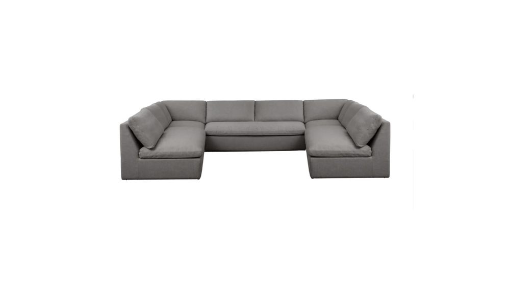 Moe's Home Collection Outdoor Sofas Miles Outdoor Modular 5 Piece Speckled Light Grey Miles Outdoor Modular 5 Piece Speckled Light Grey