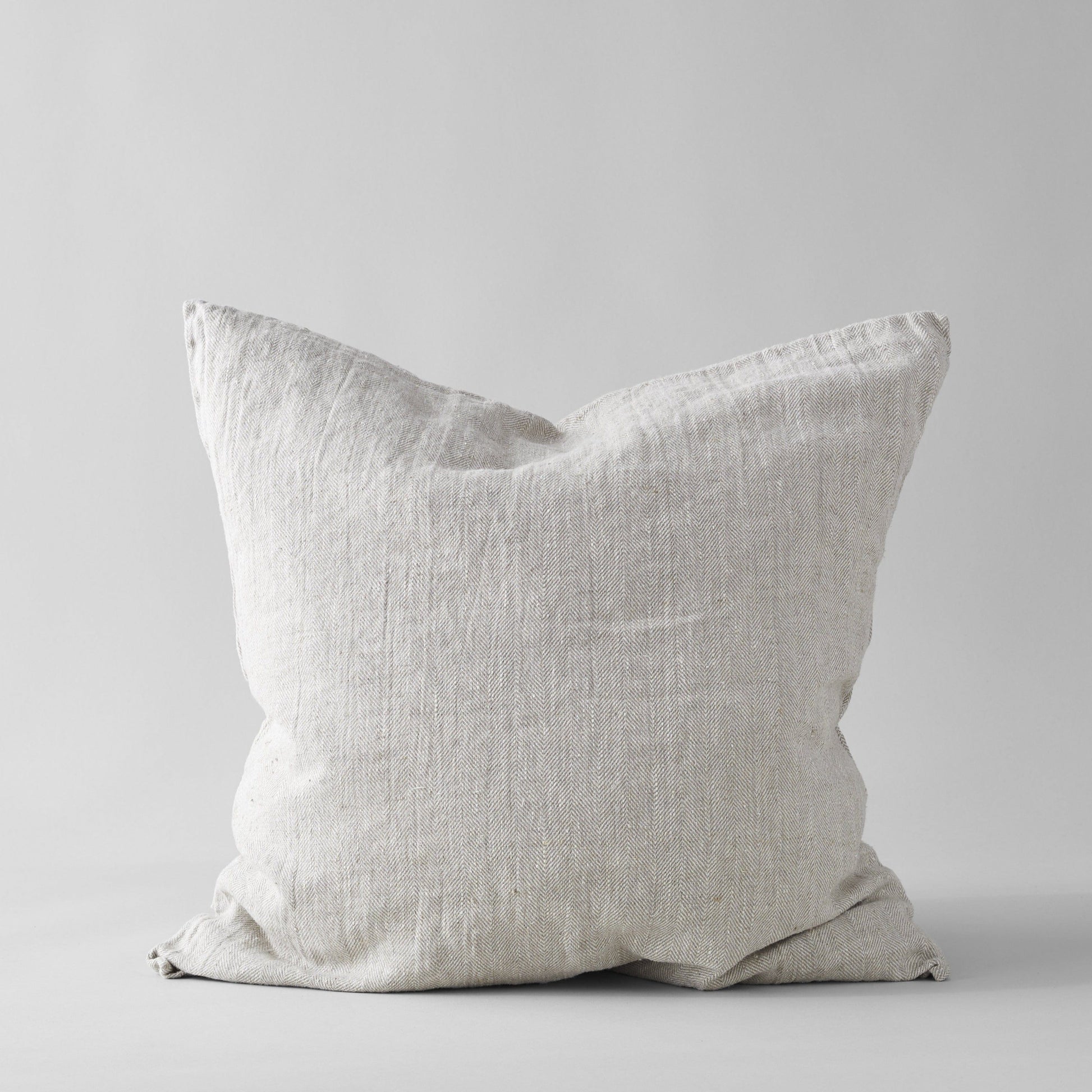 Bloomist Pillows Cover Only Herringbone Linen Pillow in Natural, 24x24