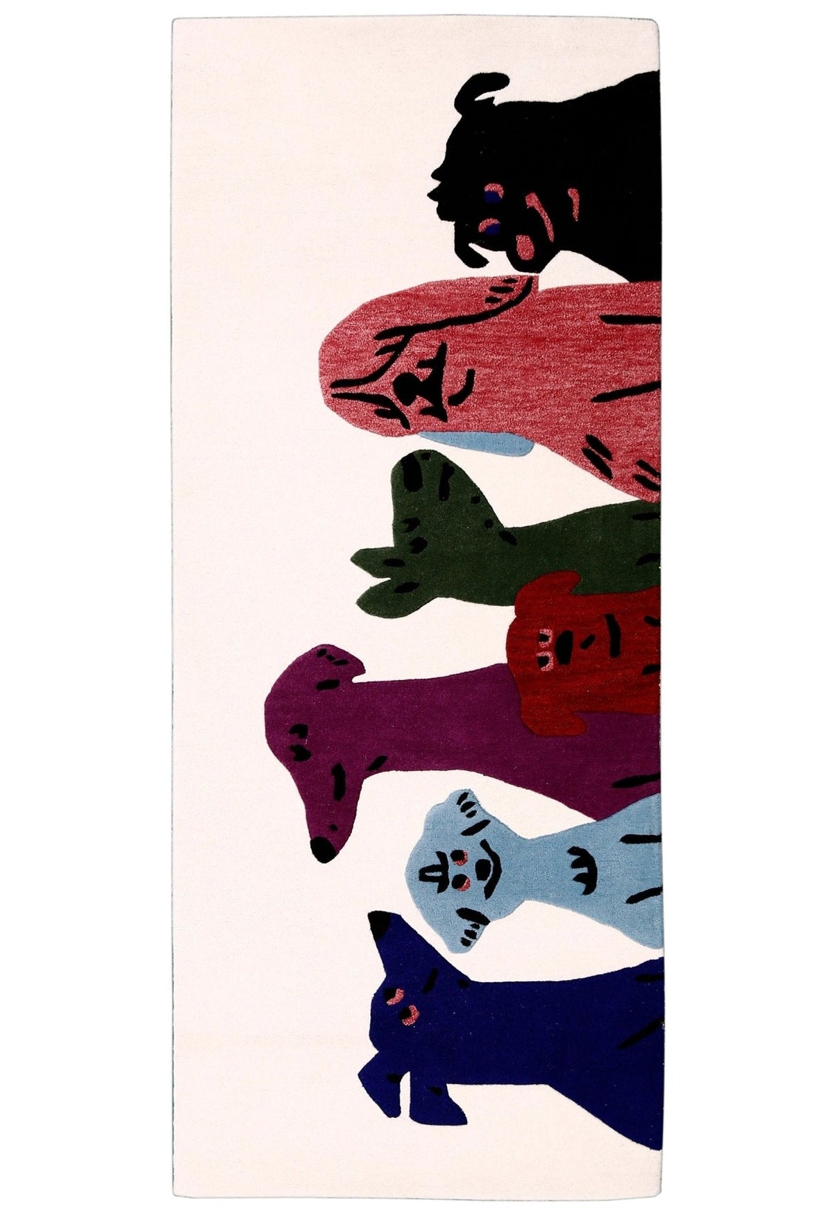 Pup Parade Multicolor Hand Tufted 3x7 Wool Area Rug.
