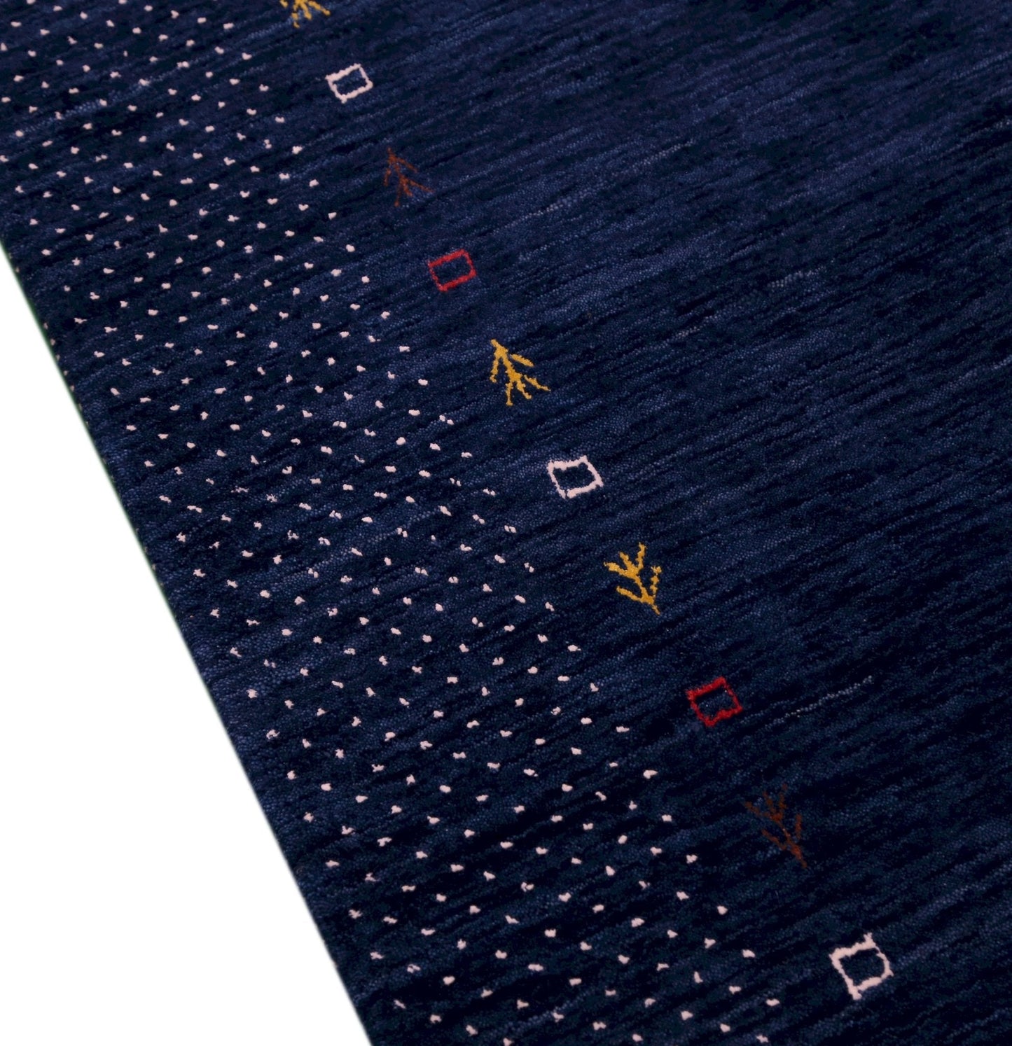 Contemporary Gabbeh Border Design Hand Loomed Wool Area Rug.