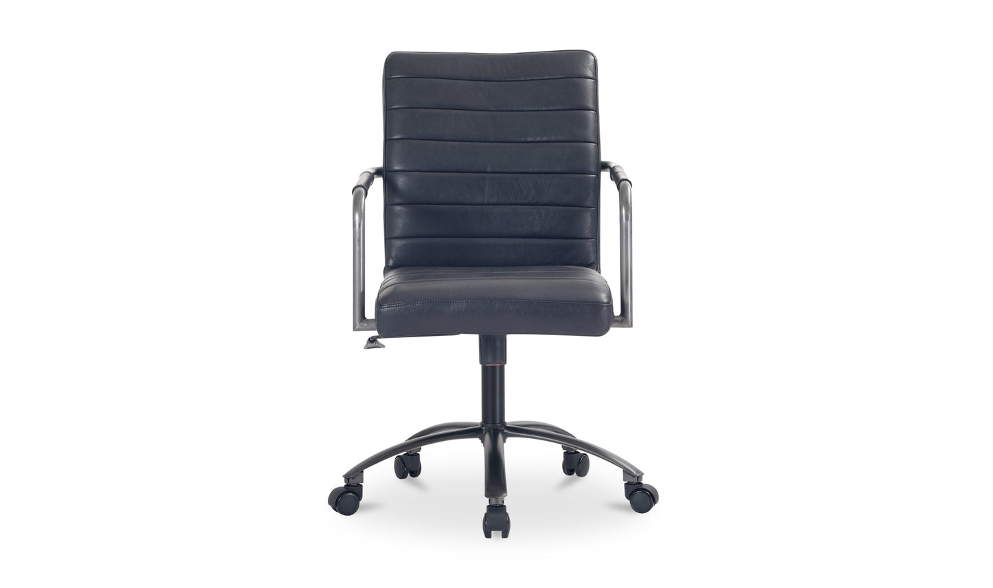 Moe's Home Collection Roy Office Chair Black Leather Roy Office Chair Black Leather
