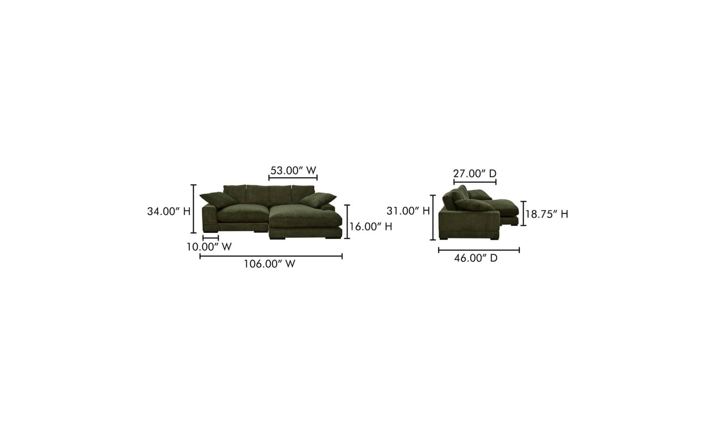 Moe's Home Collection Sectional Plunge Sectional Dark Green Plunge Sectional Dark Green