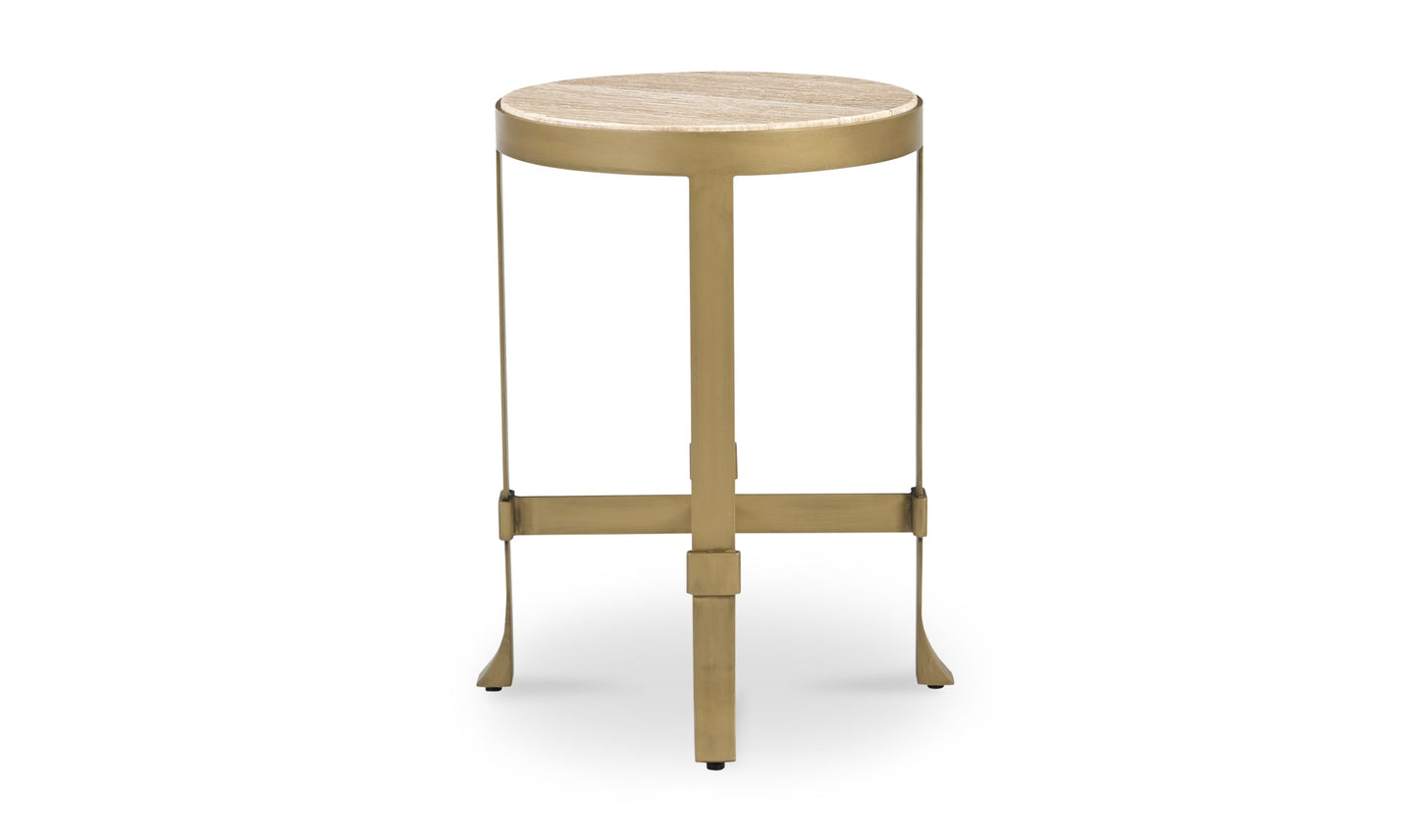 Moe's Home Collection Side Table Holli Side Table Travertine Holli Side Table Travertine