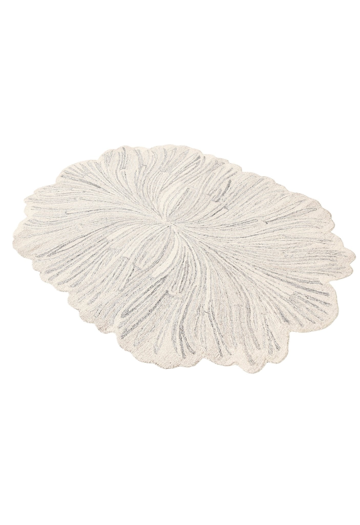 Snow Bloom Beige Hand Tufted 5x7 Wool Area Rug