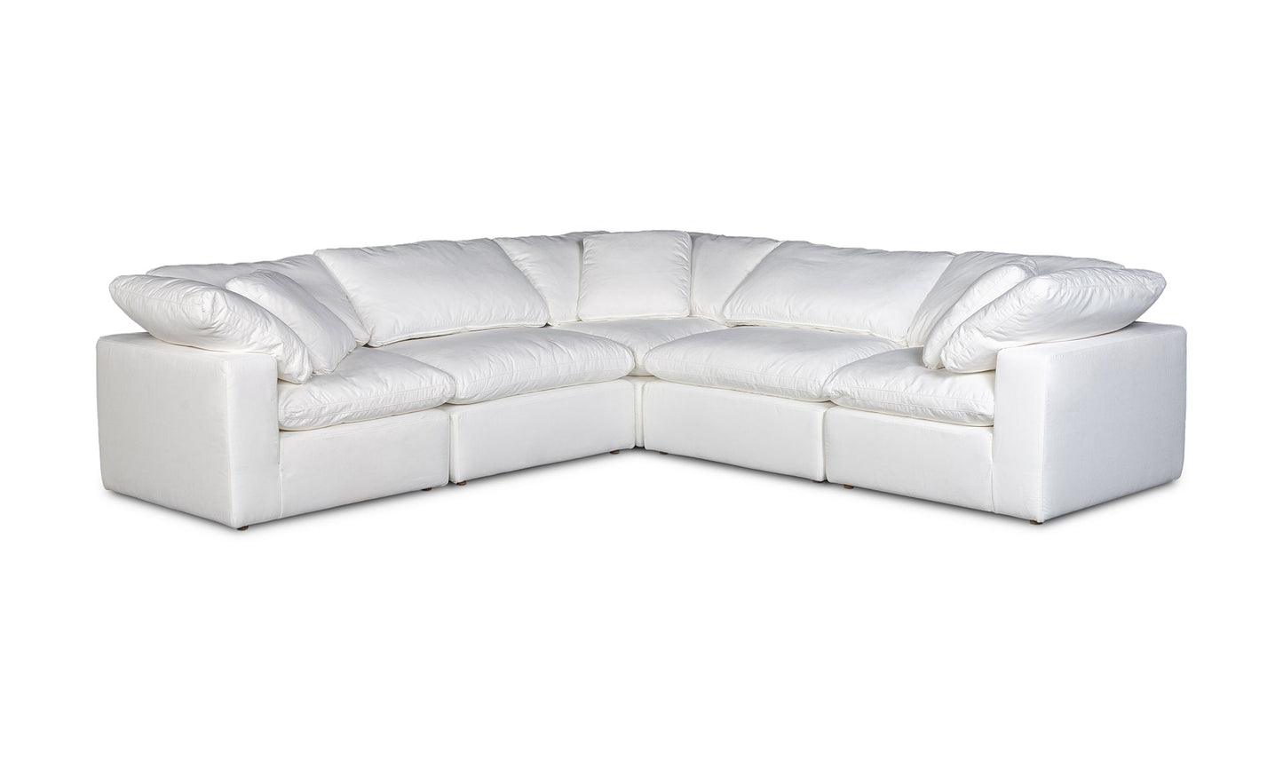 Moe's Home Collection Sofas Clay Classic L-Shaped Modular Sectional Cream White Clay Classic L-Shaped Modular Sectional Cream White