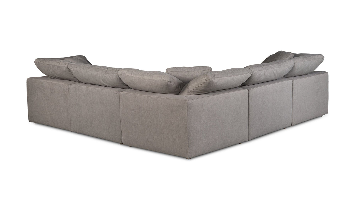 Moe's Home Collection Sofas Clay Classic L-Shaped Modular Sectional Light Grey Clay Classic L-Shaped Modular Sectional Light Grey