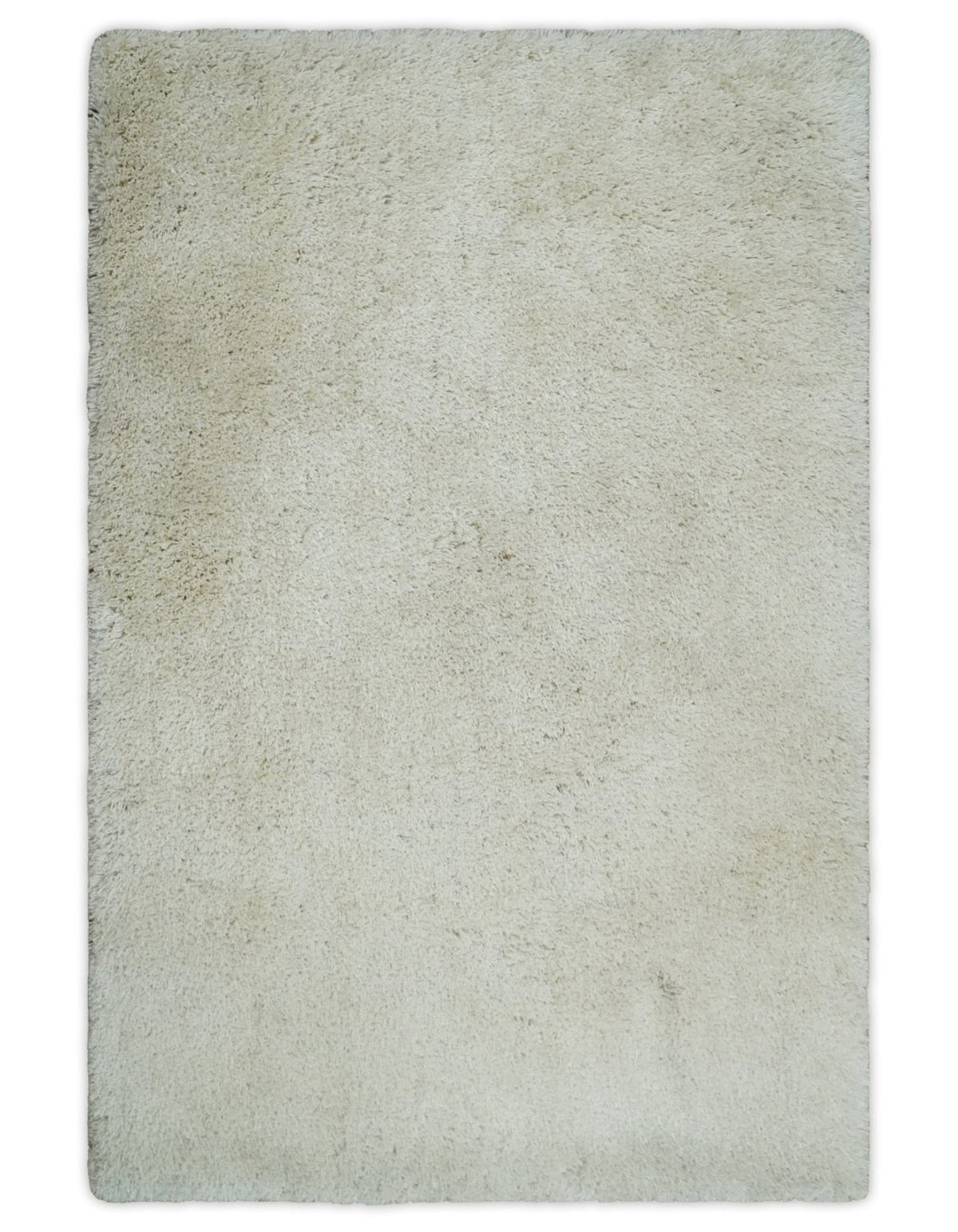 Solid Plush and Soft 3x5, 4x6 and 5x7 Hand Woven Shag Ivory Area Rug | SHAG1.