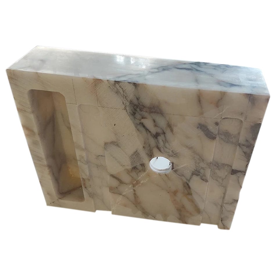 Villohome | Online Flooring Shop Stone Sinks Calacatta Viola Marble Wall-mount Bathroom Sink (W)14" (W)18" (H)5" Calacatta Viola Marble Wall-mount Bathroom Sink (W)14" (W)18" (H)5"
