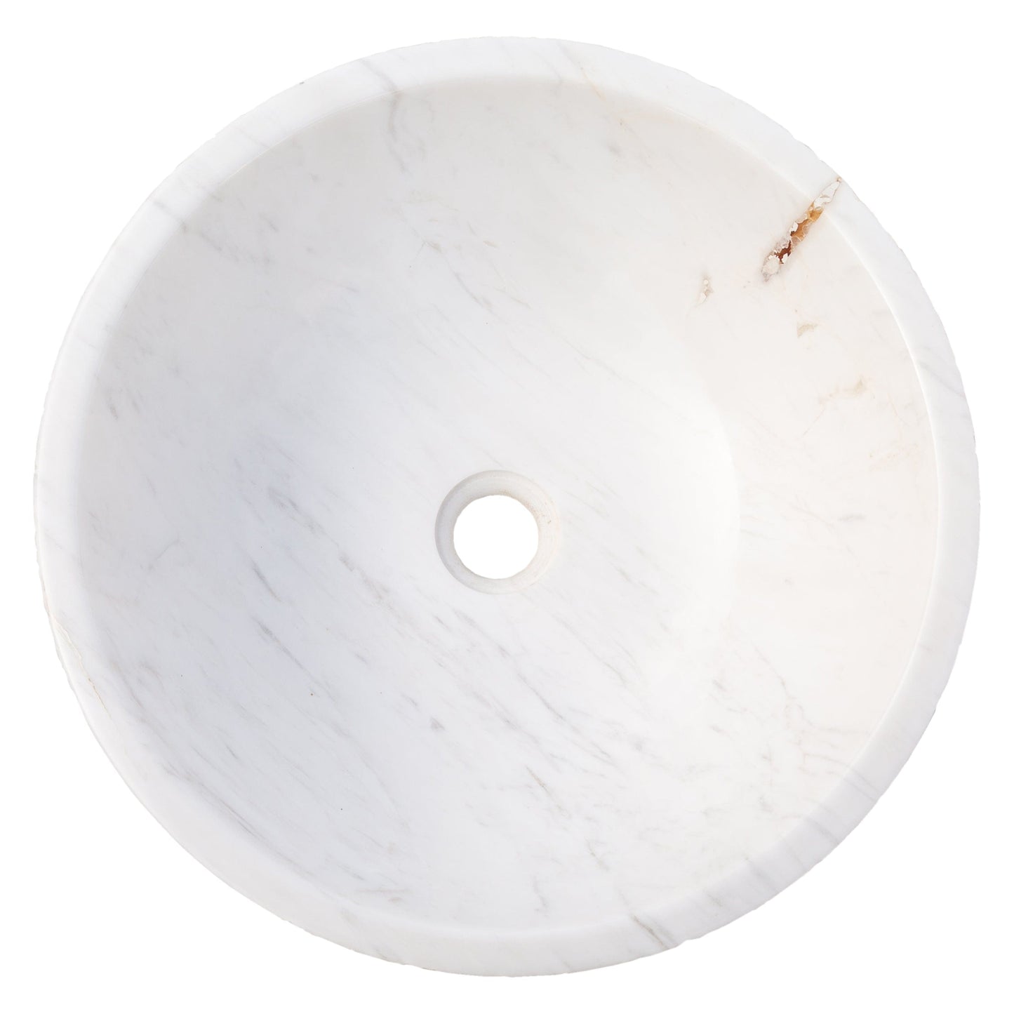 Villohome | Online Flooring Shop Stone Sinks Calacatta White Marble Vessel Above Vanity Bathroom Sink Rough Exterior (D)16" (H)5" Calacatta White Marble Vessel Above Vanity Bathroom Sink Rough Exterior (D)16" (H)5"
