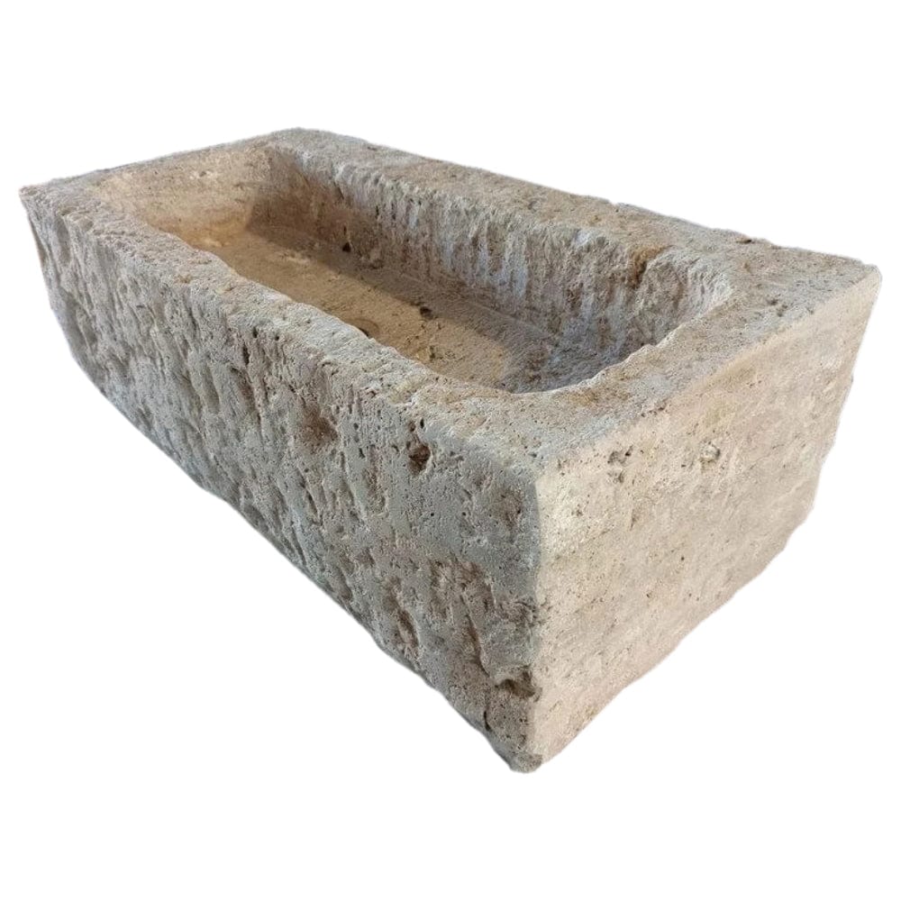 Villohome | Online Flooring Shop Stone Sinks Ephesus Light Travertine Rustic Old-world Look Wall-mount Outdoor Sink (W)18" (L)28" (H)8" Ephesus Light Travertine Rustic Old-world Look Wall-mount Outdoor Sink (W)18" (L)28" (H)8"