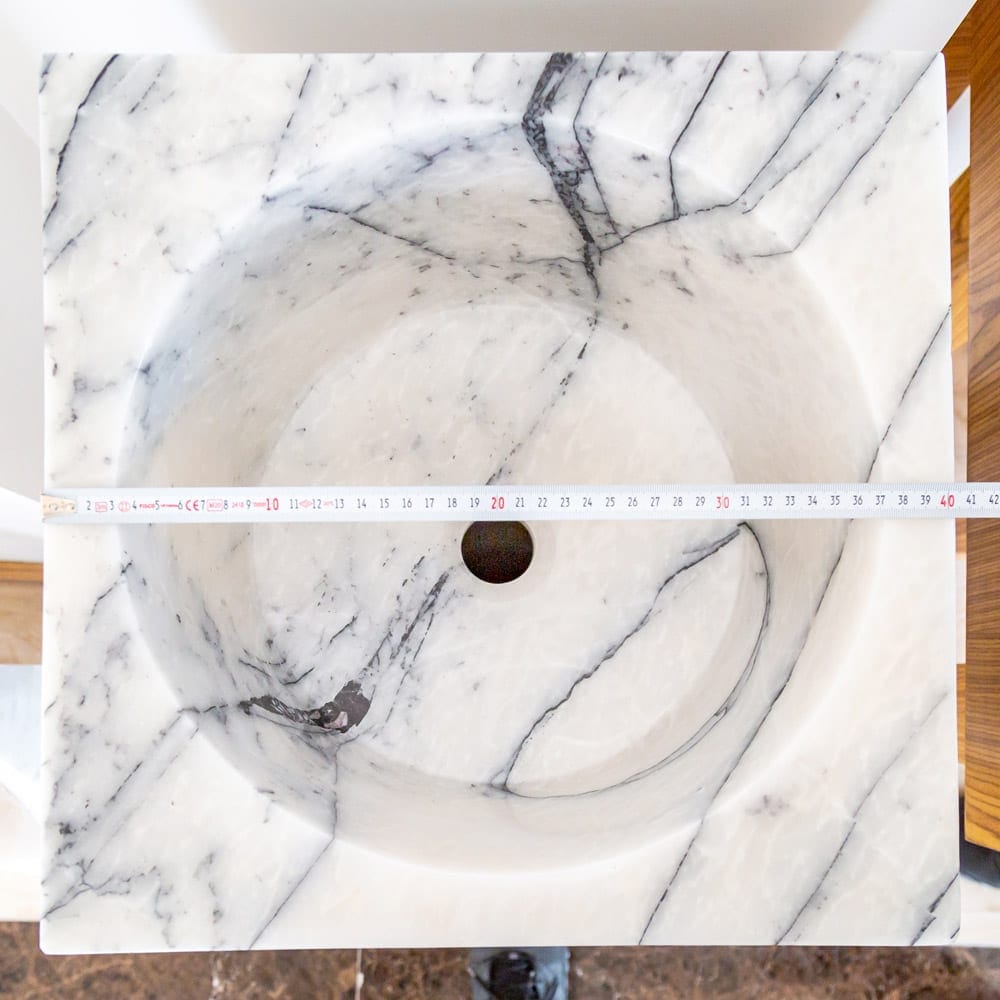 Villohome | Online Flooring Shop Stone Sinks Natural Stone New York White Marble Stand-alone Pedestal Cone Shaped Bathroom Sink Natural Stone New York White Marble Stand-alone Pedestal Cone Shaped Bathroom Sink