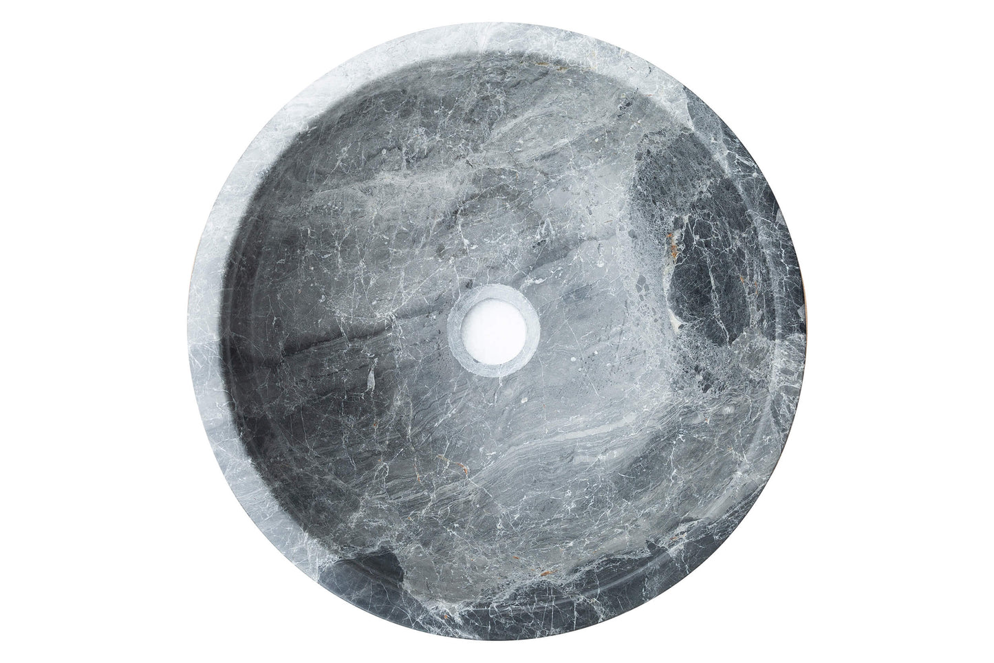 Villohome | Online Flooring Shop Stone Sinks Sirius Gray Marble Vessel Above Vanity Bathroom Sink Polished (D)15" (H)6" Sirius Gray Marble Vessel Above Vanity Bathroom Sink Polished (D)15" (H)6"