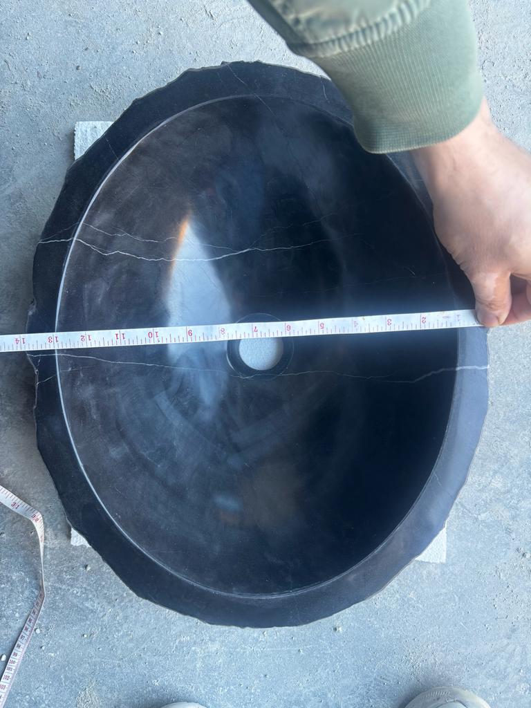 Villohome | Online Flooring Shop Stone Sinks Toros Black Rustic Marble Above Vanity Bathroom Oval Sink (L)17" (W)14" (H)6" Toros Black Rustic Marble Above Vanity Bathroom Oval Sink (L)17" (W)14" (H)6"