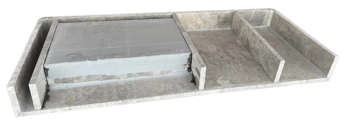 Villohome | Online Flooring Shop Stone Sinks Tundra Gray Marble Rectangular Wall-mount Vanity Top Sink (W)20" (L)48" (H)5" Tundra Gray Marble Rectangular Wall-mount Vanity Top Sink (W)20" (L)48" (H)5"