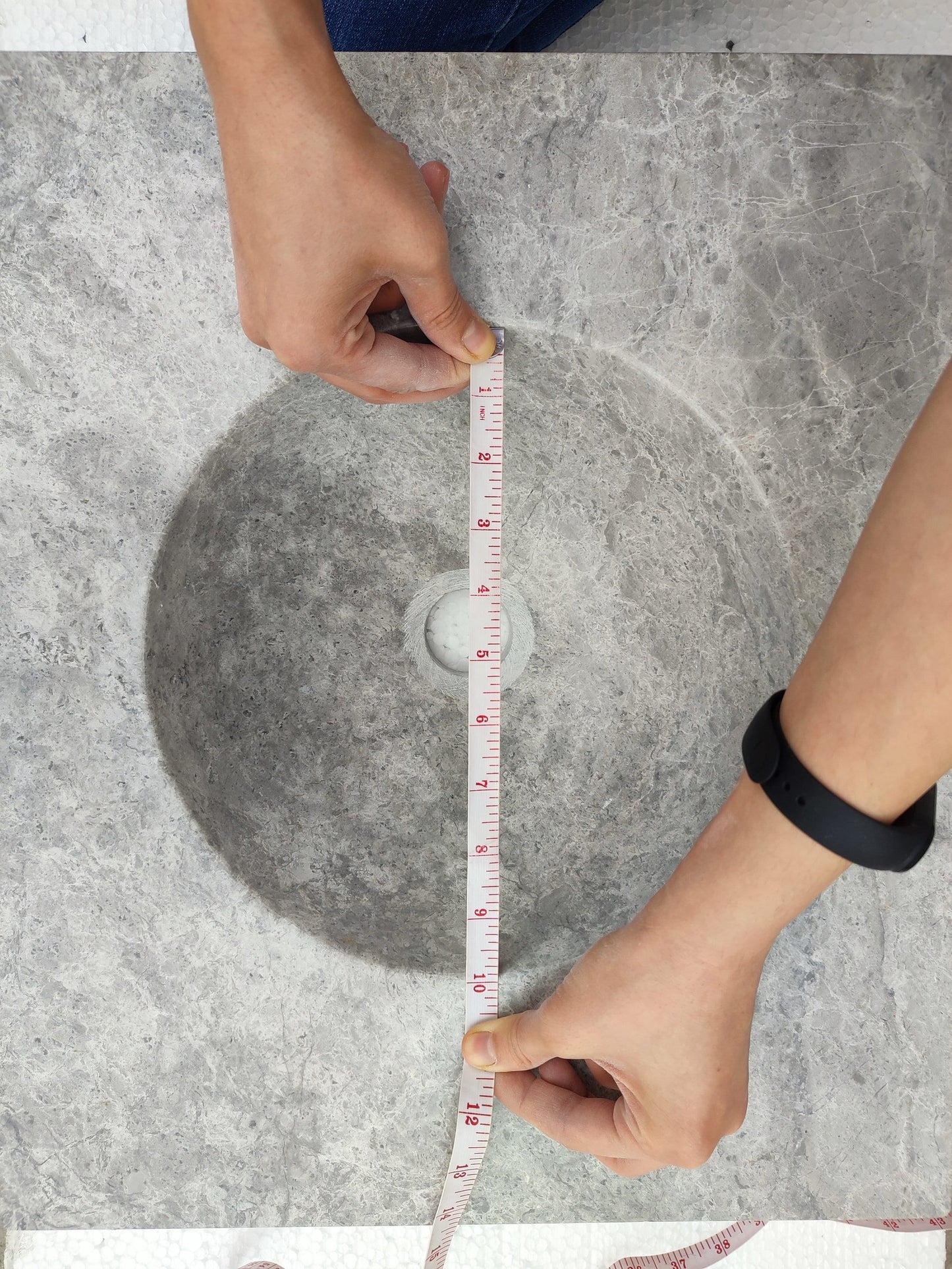 Villohome | Online Flooring Shop Stone Sinks Tundra Grey Marble Rectangular Bathroom Vanity Honed with Round Sink (W)18" (L)15" Tundra Grey Marble Rectangular Bathroom Vanity Honed with Round Sink (W)18" (L)15"